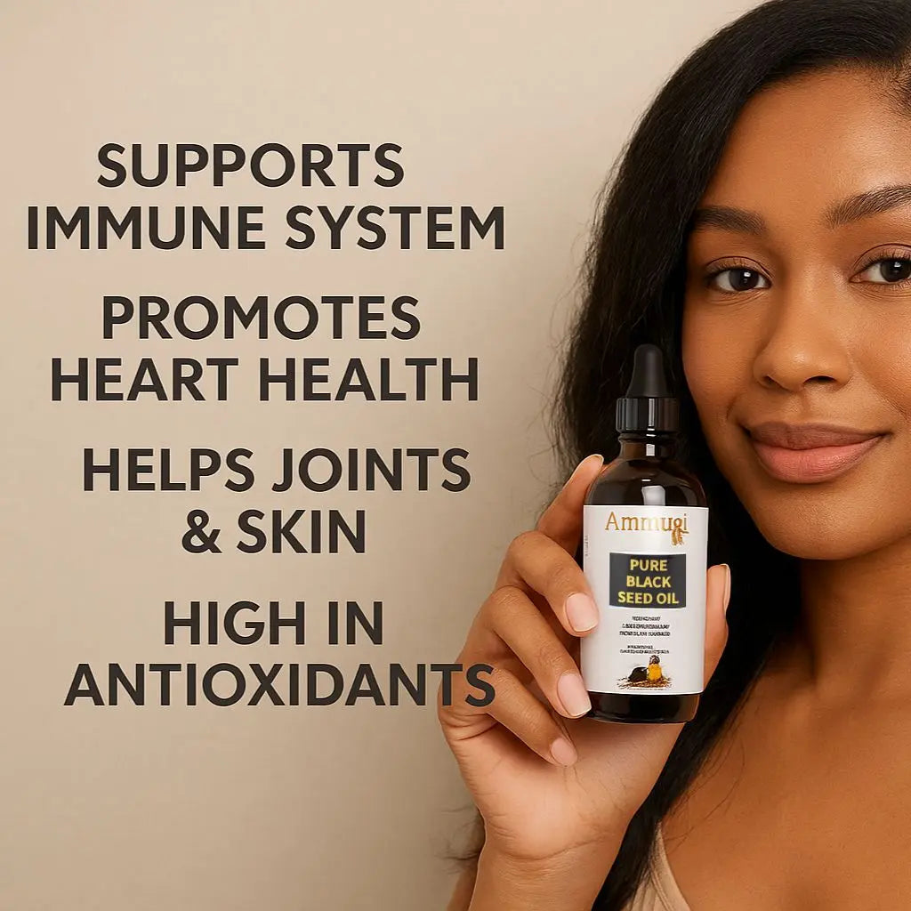 Ammuri Pure Black Seed Oil 100% Cold Pressed – Nigella Sativa | Super Antioxidant for Skin, Hair, Immunity & Joint Support