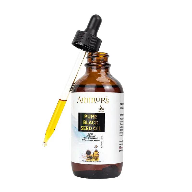 Ammuri Pure Black Seed Oil 100% Cold Pressed – Nigella Sativa | Super Antioxidant for Skin, Hair, Immunity & Joint Support