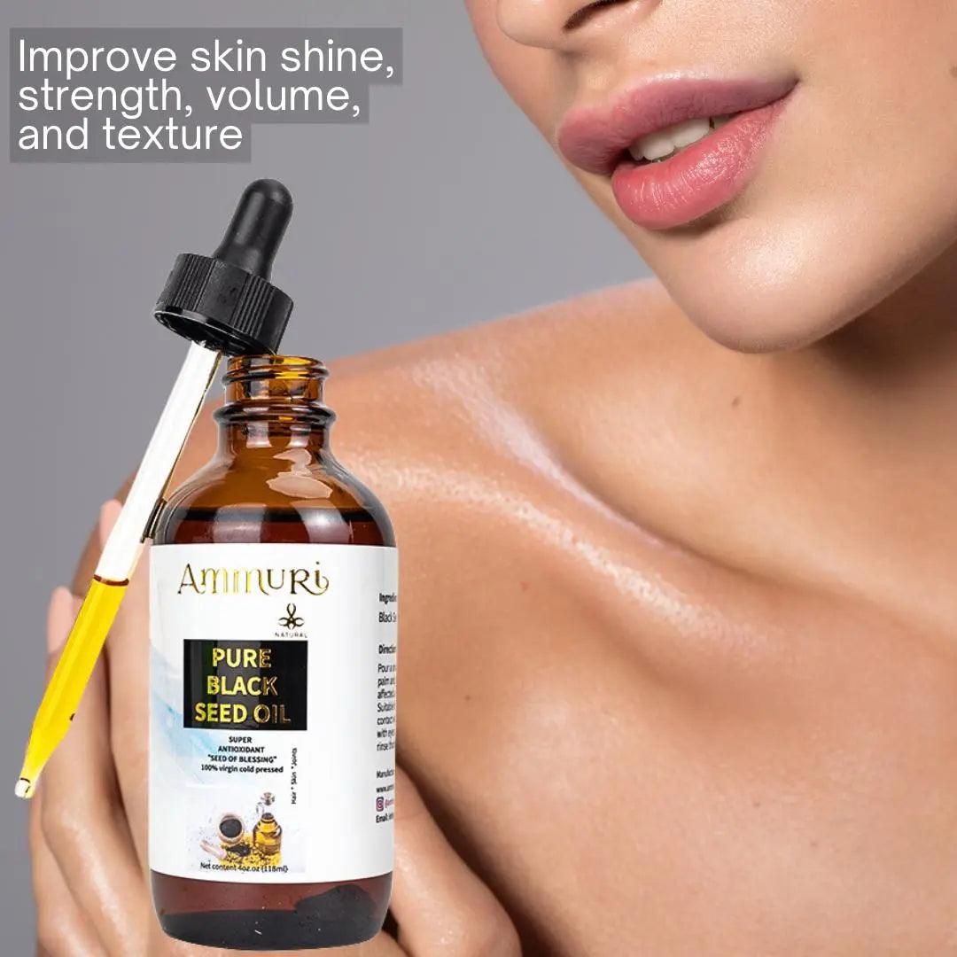 Ammuri Pure Black Seed Oil 100% Cold Pressed – Nigella Sativa | Super Antioxidant for Skin, Hair, Immunity & Joint Support