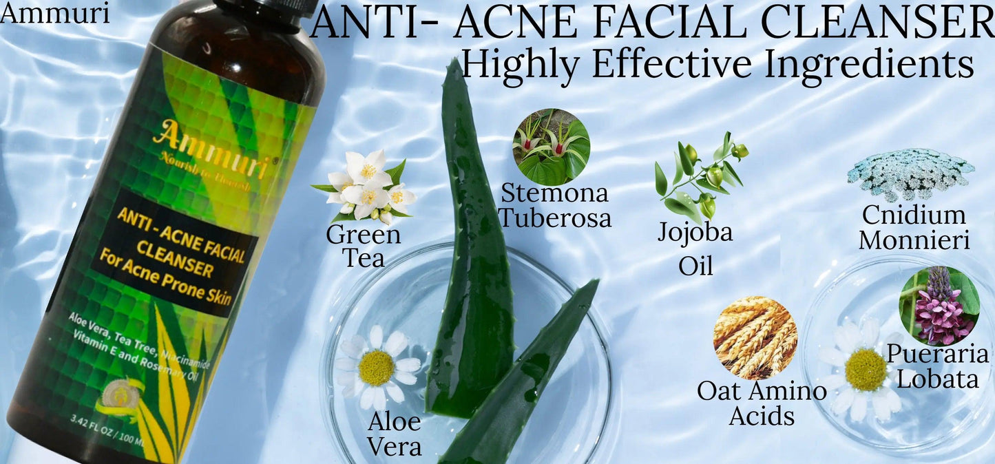 Ammuri Anti Acne Facial Cleanser for Acne Prone Skin