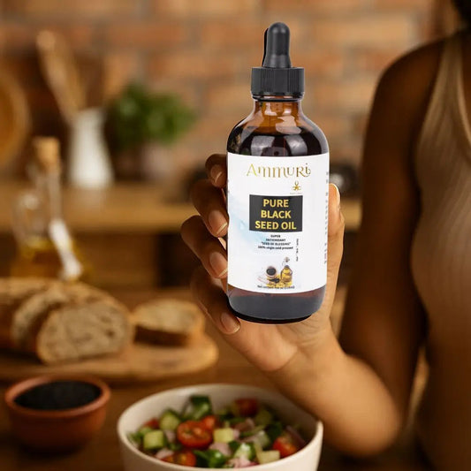 Ammuri Pure Black Seed Oil 100% Cold Pressed – Nigella Sativa | Super Antioxidant for Skin, Hair, Immunity & Joint Support
