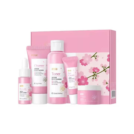 Hydrating Smooth Heal Dry Skin Moisturizing Reduce Fine Lines Brighten Skin Tone 5Pcs FENYI Sakura Skincare Facial Skin Care