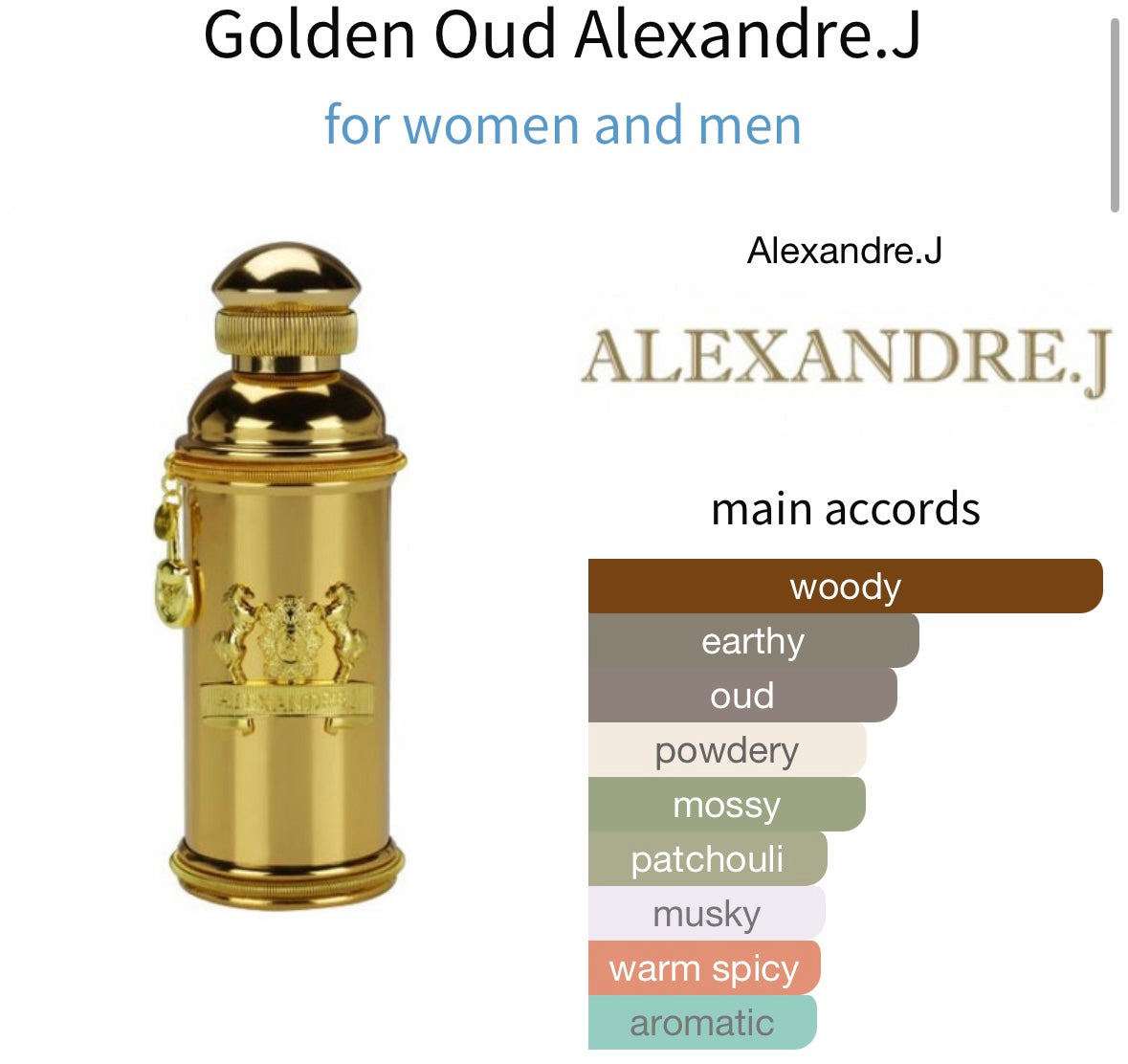 GOLDEN OUD- EAU DE PARFUM Alexandre.J