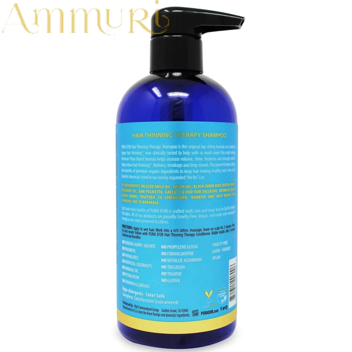 PURA D’OR Hair Thinning Therapy Shampoo – 473ML 16oz Hair Growth Set Hair loss Solution