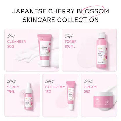 Hydrating Smooth Heal Dry Skin Moisturizing Reduce Fine Lines Brighten Skin Tone 5Pcs FENYI Sakura Skincare Facial Skin Care