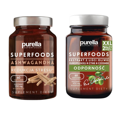 Supplements SET 1+1 FREE: Ashwagandha 60caps + European Olive Leaf extract +Zinc +Garlic 60caps