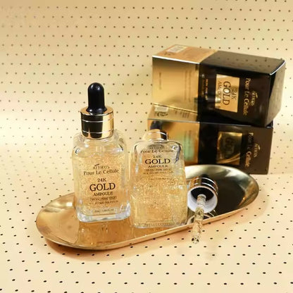 Atticos 24K Gold Ampoule 50ml Anti-Aging Wrinkle Care Whitening Liquid with Niacinamide Peptides for Face OEM/ODM