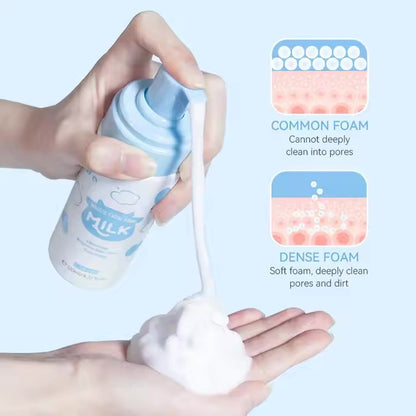 LAIKOU Milk Mousse Cleansing Facial Cleanser Brightening Moisturizing Face Foam 120ml