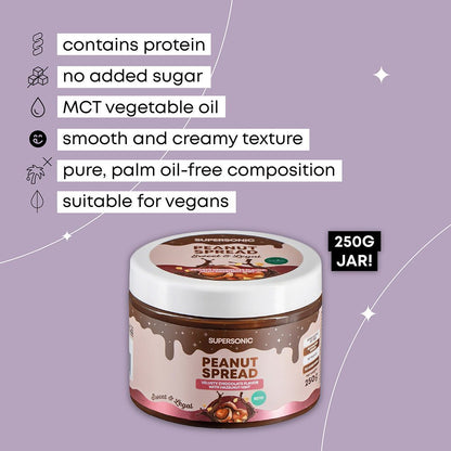 Peanut Spread with Velvety Chocolate flavour with Hazelnut hint LOW CARB 250g